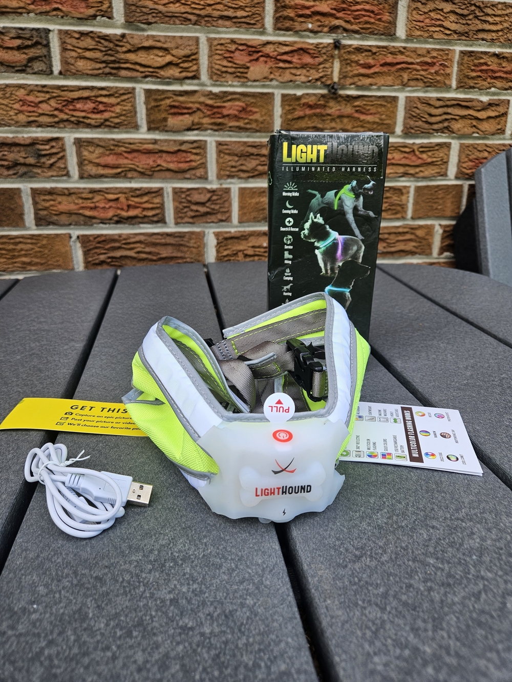Noxgear LightHound LED Dog Harness Large – Rechargeable Light Up